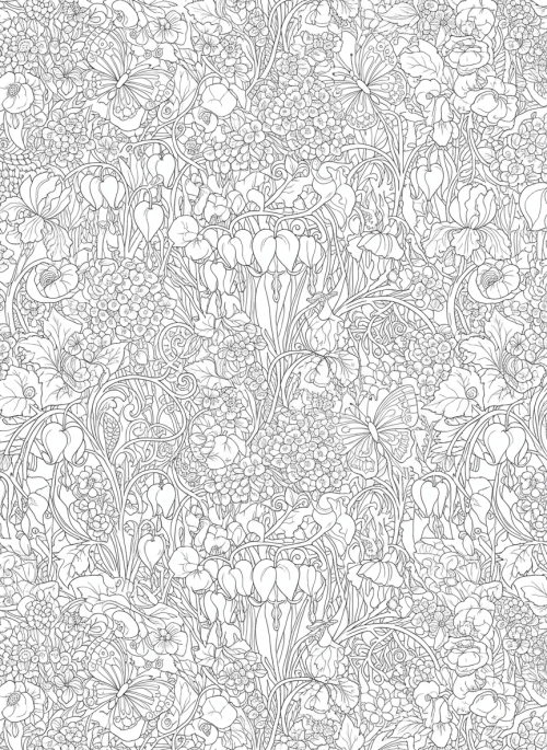 Art Therapy Flowers Coloring Book