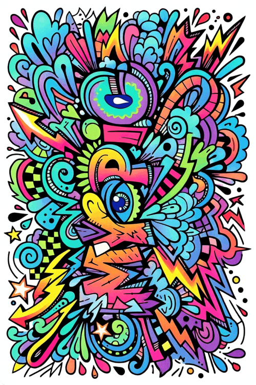 Art Therapy Doodle Graffiti Coloring Book