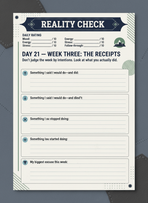 30 Day "Mental Health" Self-Evaluation Workbook (Male Version)