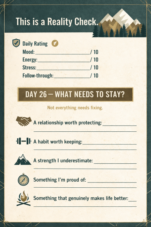 30 Day "Mental Health" Self-Evaluation Workbook (Male Version)